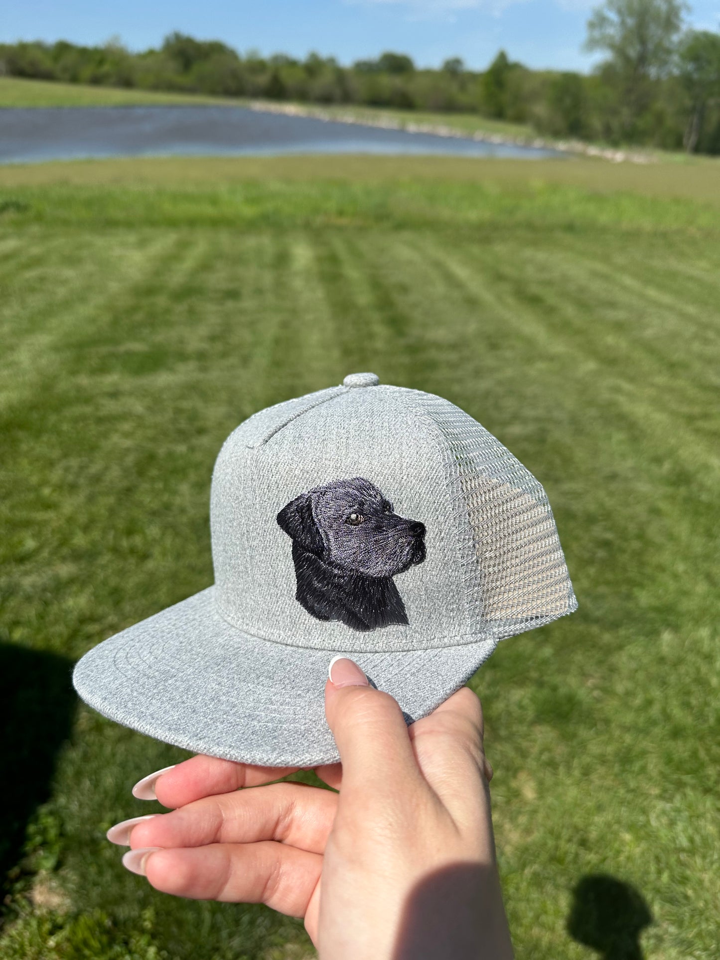 Black Lab Grey Hat
