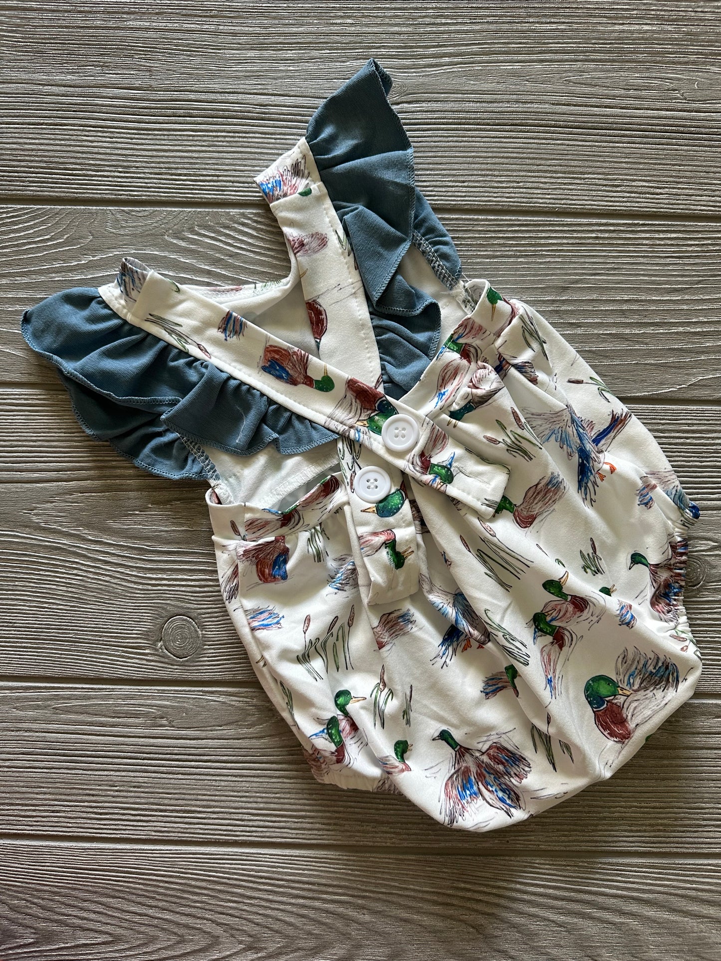 Ruffle Sleeve Duck Romper