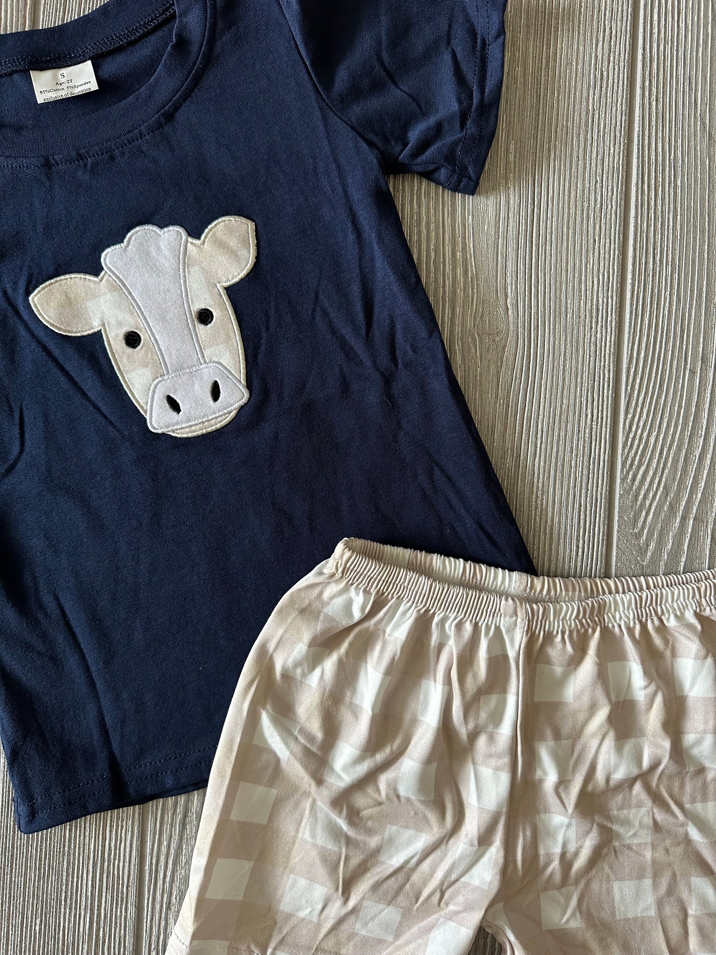 Plaid Cow Set