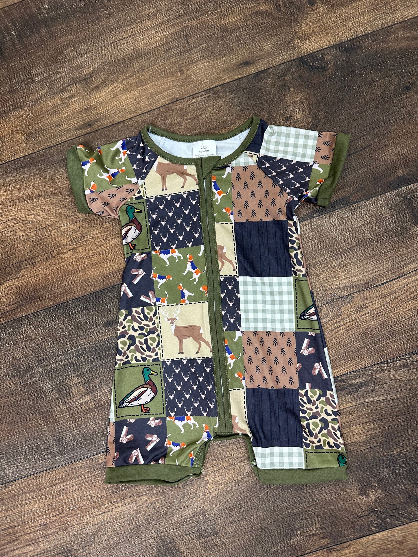 Hunting Patchwork Romper