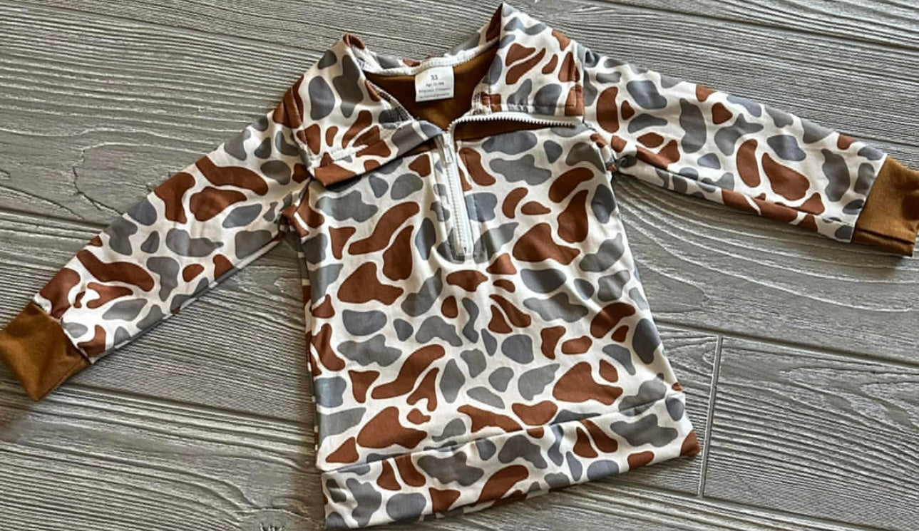 Brown Camo Pullover
