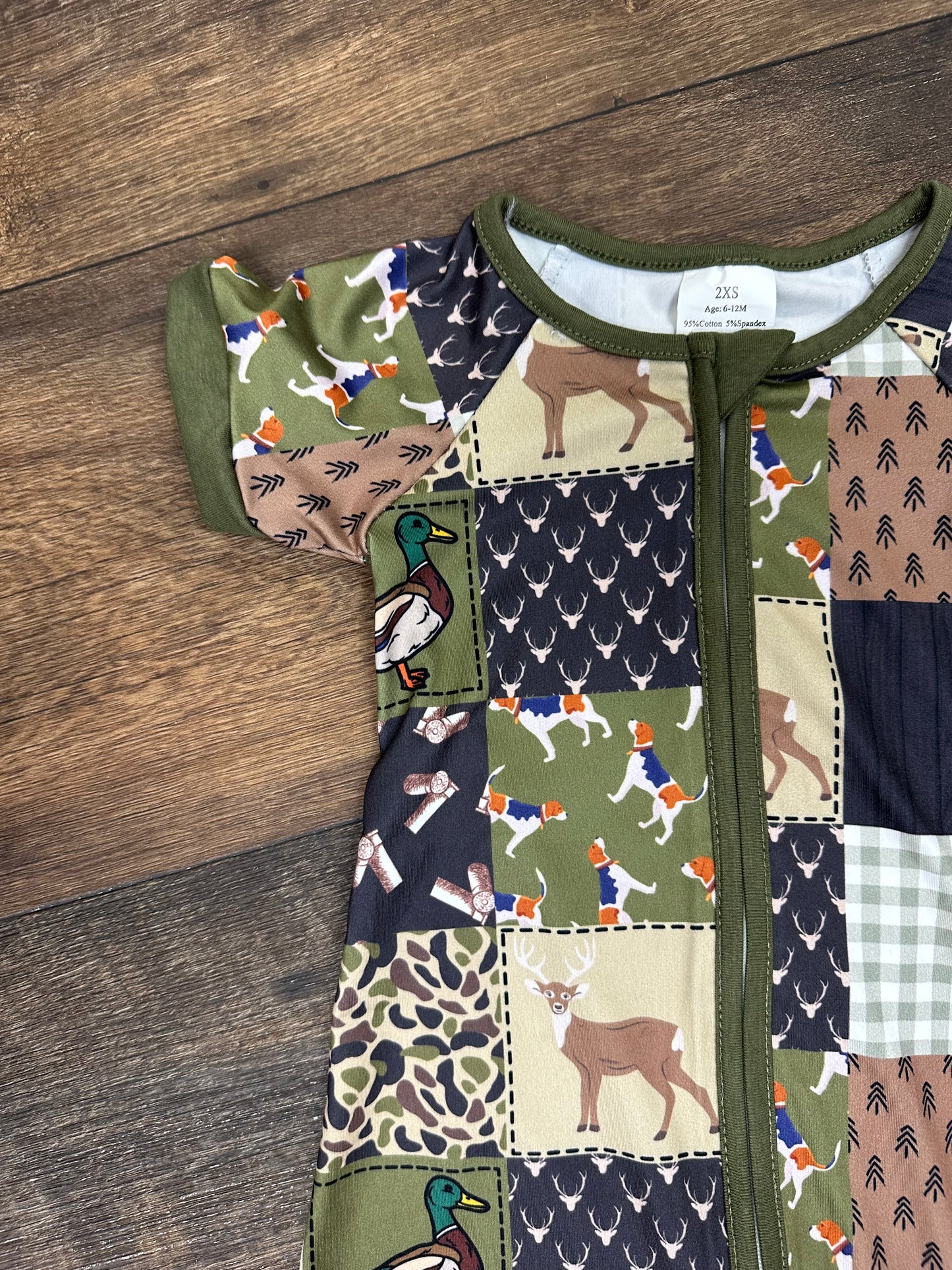 Hunting Patchwork Romper