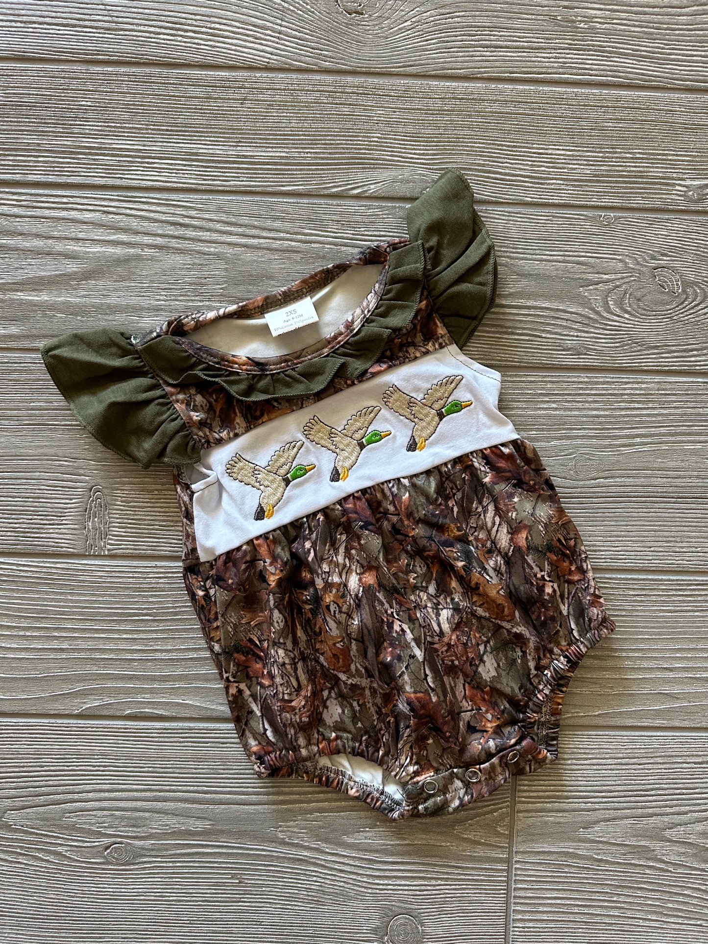 Camo duck girls romper