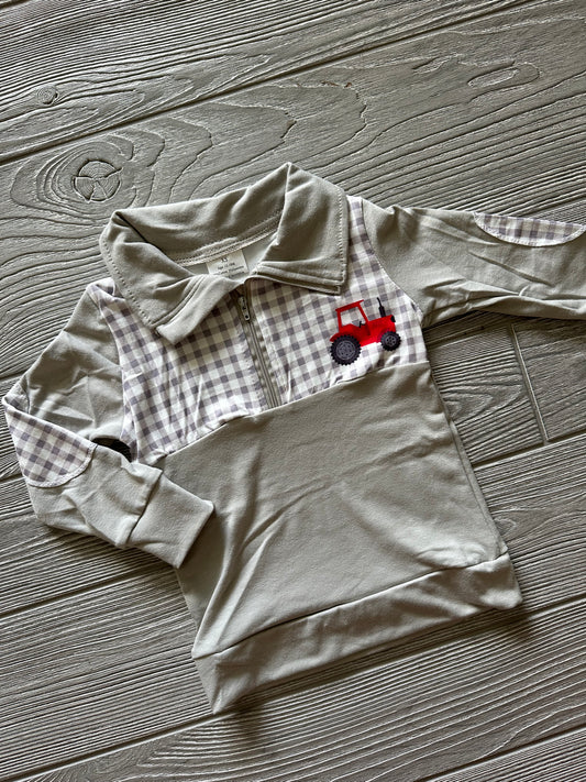 Red Tractor Grey Pullover