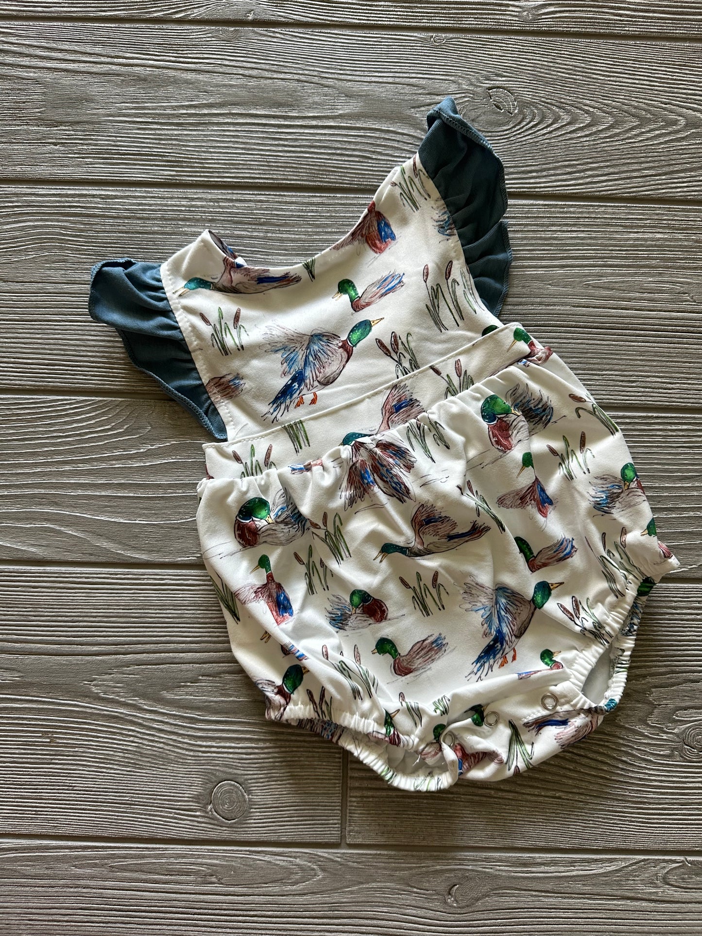 Ruffle Sleeve Duck Romper