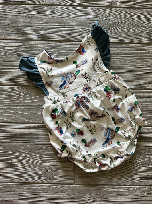 Ruffle Sleeve Duck Romper