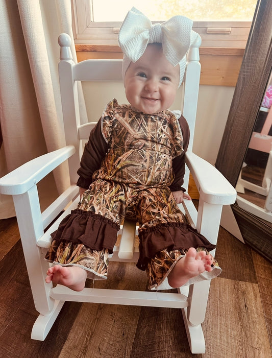Girls Camo Overalls Set