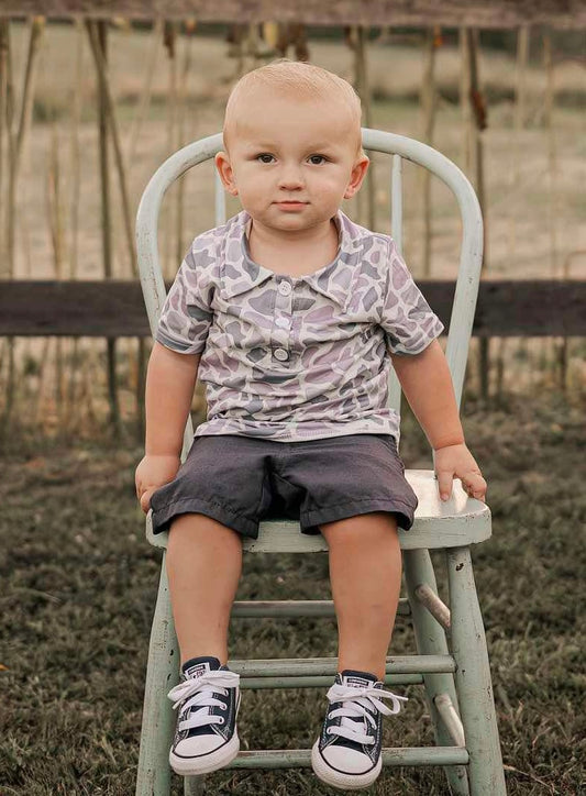 Grey Camo Polo
