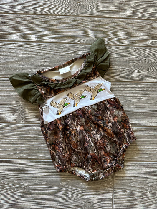 Camo duck girls romper