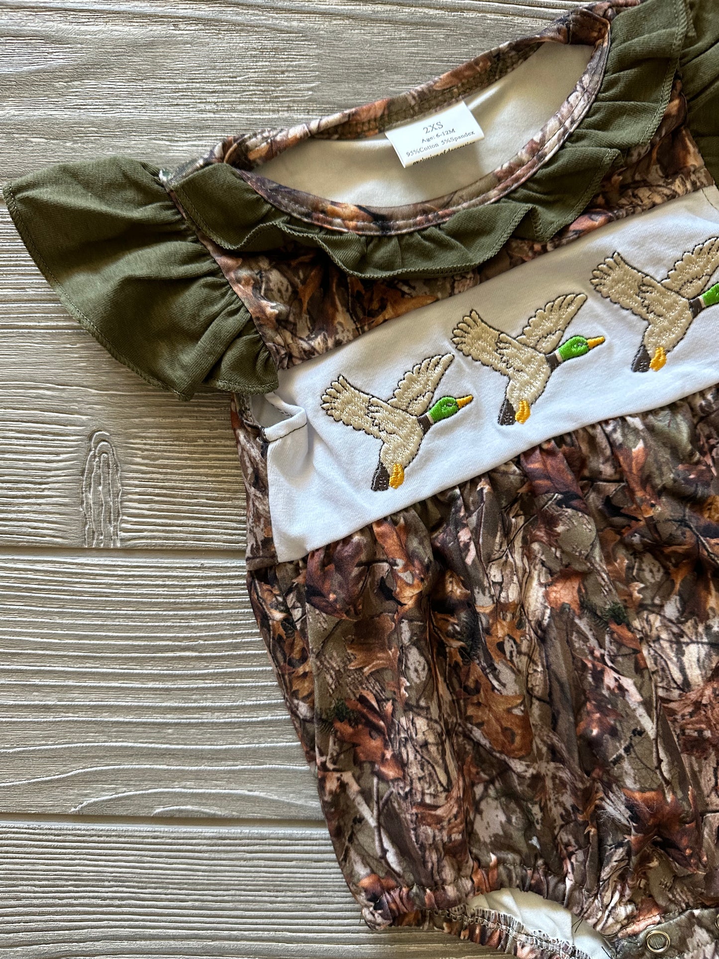 Camo duck girls romper